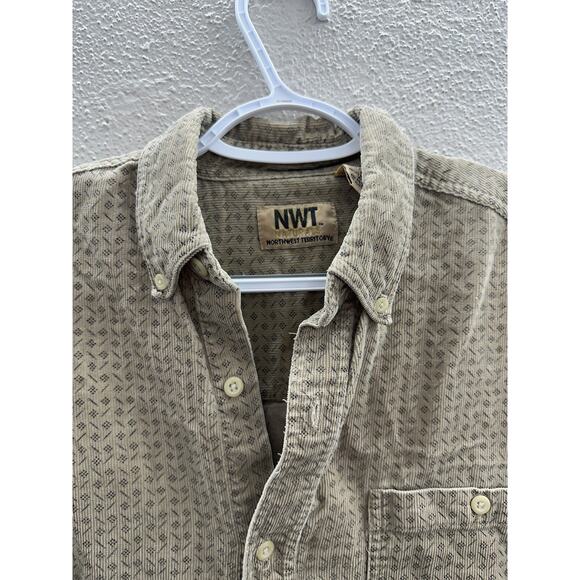 Northwest Territory Shirt Size Small NWT Naturals Mens Button Up Brown Corduroy - Picture 2 of 13